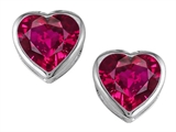 Original Star K™ 7mm Heart Shape Created Ruby Heart Earring Studs