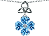 Celtic Love by Kelly™ Lucky Shamrock with Celtic Knot made with Heart 6mm Genuine Blue Topaz