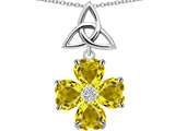 Celtic Love by Kelly™ Lucky Shamrock with Celtic Knot made with Heart 6mm Genuine Citrine