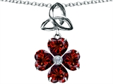 Celtic Love by Kelly™ Lucky Shamrock with Celtic Knot made with Heart 6mm Genuine Garnet