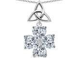 Celtic Love by Kelly™ Lucky Shamrock with Celtic Knot made with Heart 6mm Genuine White Topaz