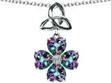 Celtic Love by Kelly™ Lucky Shamrock with Celtic Knot made with Heart 6mm Rainbow Mystic Topaz