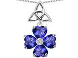 Celtic Love by Kelly™ Lucky Shamrock with Celtic Knot made with Heart 6mm Simulated Tanzanite