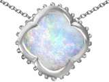 Original Star K™ Large Clover Pendant with 12mm Clover Cut Created Opal