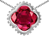 Original Star K™ Large Clover Pendant with 12mm Clover Cut Created Ruby