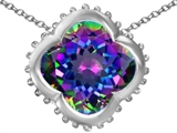 Original Star K™ Large Clover Pendant with 12mm Clover Cut Simulated Mystic Topaz