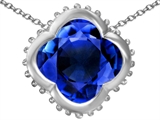 Original Star K™ Large Clover Pendant with 12mm Clover Cut Created Sapphire