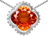 Original Star K™ Large Clover Pendant with 12mm Clover Cut Simulated Mexican Orange Fire Opal