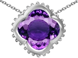 Original Star K™ Large Clover Pendant with 12mm Clover Cut Simulated Amethyst