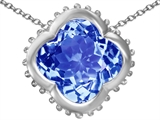 Original Star K™ Large Clover Pendant with 12mm Clover Cut Simulated Aquamarine