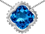Original Star K™ Large Clover Pendant with 12mm Clover Cut Simulated Blue Topaz