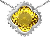 Original Star K™ Large Clover Pendant with 12mm Clover Cut Simulated Citrine