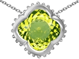 Original Star K™ Large Clover Pendant with 12mm Clover Cut Simulated Peridot