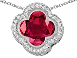 Original Star K™ Large Clover Pendant with 12mm Clover Cut Created Ruby