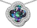 Original Star K™ Large Clover Pendant with 12mm Clover Cut Simulated Mystic Topaz