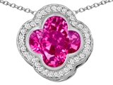 Original Star K™ Large Clover Pendant with 12mm Clover Cut Created Pink Sapphire