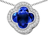 Original Star K™ Large Clover Pendant with 12mm Clover Cut Created Sapphire
