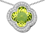 Original Star K™ Large Clover Pendant with 12mm Clover Cut Simulated Peridot