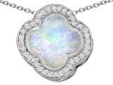 Original Star K™ Large Clover Pendant with 12mm Clover Cut Created Opal