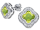 Original Star K™ Clover Earring Studs with 8mm Clover Cut Simulated Peridot
