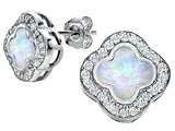 Original Star K™ Clover Earring Studs with 8mm Clover Cut Created Opal