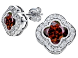 Original Star K™ Clover Earring Studs with 8mm Clover Cut Simulated Garnet