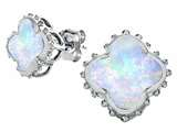 Original Star K™ Clover Earring Studs with 8mm Clover Cut Created Opal