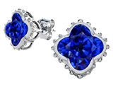 Original Star K™ Clover Earring Studs with 8mm Clover Cut Created Sapphire