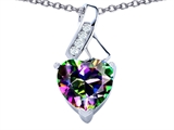 Original Star K™ 8mm Heart Shape Rainbow Mystic Topaz Ribbon Pendant