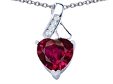 Original Star K™ 8mm Heart Shape Created Ruby Ribbon Pendant