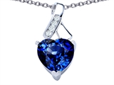Original Star K™ 8mm Heart Shape Created Sapphire Ribbon Pendant