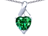 Original Star K™ 8mm Heart Shape Simulated Emerald Ribbon Pendant