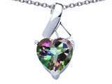 Original Star K™ 8mm Heart Shape Rainbow Mystic Topaz Ribbon Pendant
