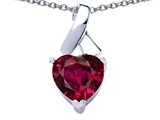 Original Star K™ 8mm Heart Shape Created Ruby Ribbon Pendant