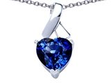 Original Star K™ 8mm Heart Shape Created Sapphire Ribbon Pendant