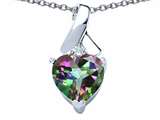 Original Star K™ 8mm Heart Shape Rainbow Mystic Topaz Ribbon Pendant