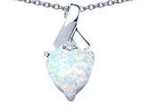 Original Star K™ 8mm Heart Shape Created Opal Ribbon Pendant