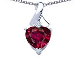 Original Star K™ 8mm Heart Shape Created Ruby Ribbon Pendant