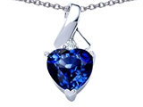 Original Star K™ 8mm Heart Shape Created Sapphire Ribbon Pendant