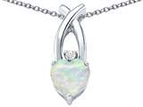 Original Star K™ 8mm Heart Shape Created Opal Cross Heart Pendant