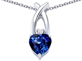 Original Star K™ 8mm Heart Shape Created Sapphire Cross Heart Pendant