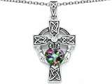 Celtic Love by Kelly™ Claddagh Cross pendant with 7mm Heart Shape Mystic Topaz