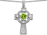 Celtic Love by Kelly™ Celtic Cross pendant with 7mm Round Genuine Peridot