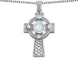 Celtic Love by Kelly™ Celtic Cross pendant with 7mm Round Created Opal