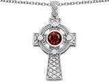 Celtic Love by Kelly™ Celtic Cross pendant with 7mm Round Genuine Garnet