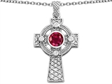 Celtic Love by Kelly™ Celtic Cross pendant with 7mm Round Created Ruby