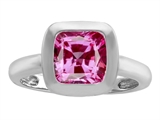 Original Star K™ 8mm Cushion Cut Solitaire Engagement Ring With Created Pink Sapphire