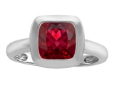 Original Star K™ 8mm Cushion Cut Solitaire Engagement Ring With Created Ruby