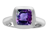 Original Star K™ 8mm Cushion Cut Solitaire Engagement Ring With Simulated Alexandrite