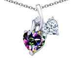 Original Star K™ 8mm Heart Shape Mystic Topaz Double Hearts Pendant